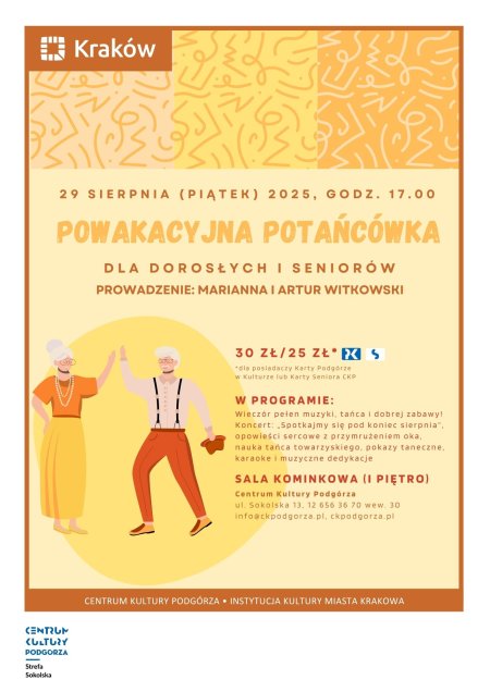 29.08/piątek, 17.00-20.00 Powakacyjna Potańcówka dla Dorosłych