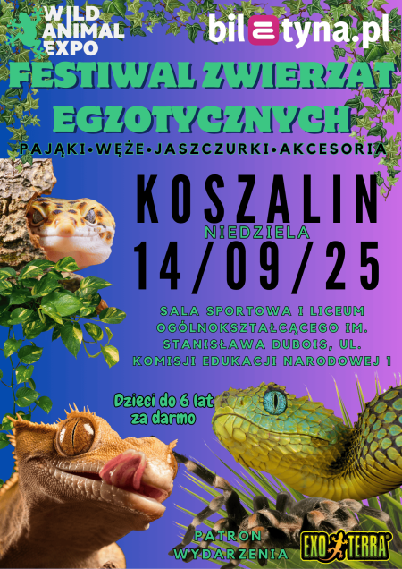 Wild Animal Expo - Festiwal Zwierząt Egzotycznych Koszalin 14-09-2025