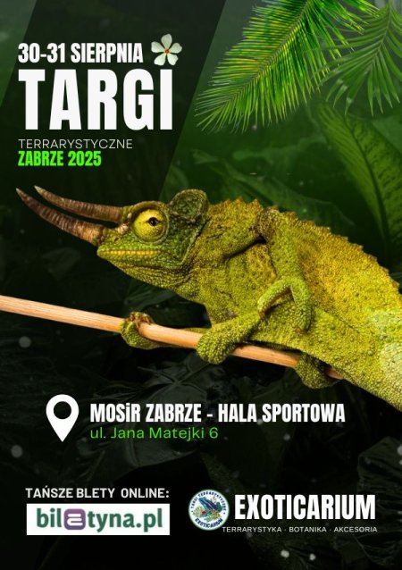 EXOTICARIUM Targi Terrarystyczne Zabrze dwudniowe 30-31 sierpnia