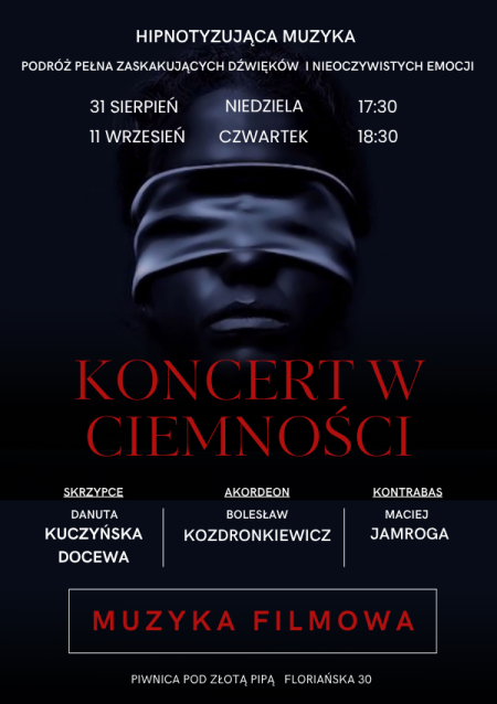 Koncert w Ciemności: Muzyka filmowa w Restauracji pod Złotą Pipą