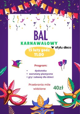 BAL KARNAWAŁOWY W STYLU DISCO