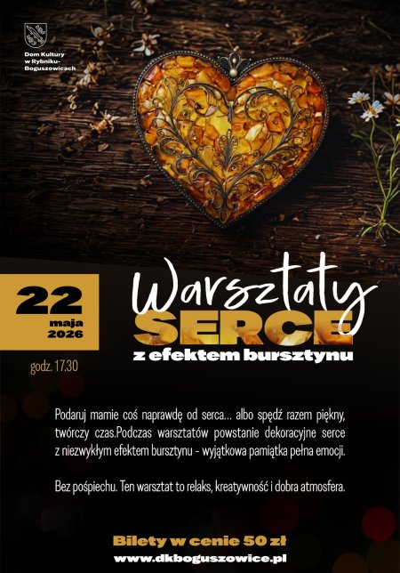 Serce z efektem bursztynu - warsztaty z okazji Dnia Matki