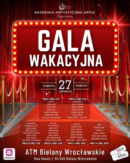 Artia Akademia Artystyczna - Gala Wakacyjna 2026 - Wrocław